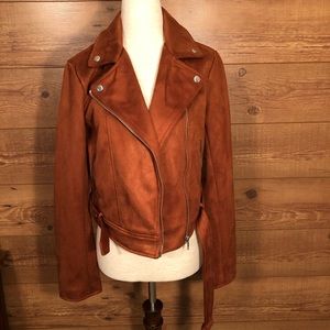 Forever 21 sz S Faux Suede Moto Jacket